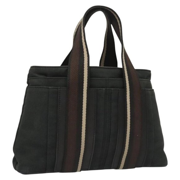 HERMES Toroca Horizontal PM Hand Bag Canvas Black Auth - Picture 11 of 16